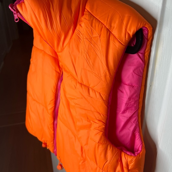 Vibrant Pink and Orange Women's Cropped Reversible Vest - Picture 9 of 13